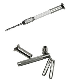 Precision Pin Vise Hand Drill Set,10 Pieces Pin Vice Drill Mini Micro Aluminum Hand Drill with Drill Bits for Nuts Jewelry Plastic Carving Woodworking