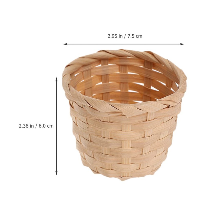 ABOOFAN 6pcs Mini Woven, Miniature Flower Woodchip Easter Egg Small
