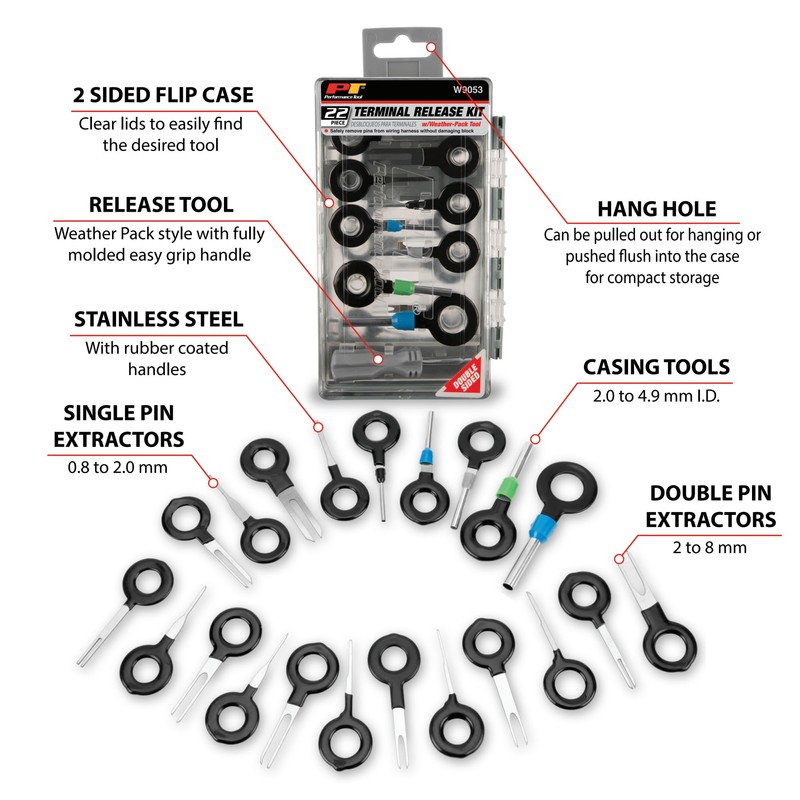 Performance Tool W9053 22 pc. Quick Release Terminal Release Kit
