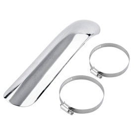 Motorcycle Exhaust Heat Shield, Universal Motorcycle Exhaust Muffler Heat Shield Metal Steel Curve Exhaust Muffler Pipe Cover(Silver) Heat shields/wraps Heat shields/wraps
