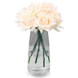 Eyamumo 7pcs Artificial Roses Flowers, Faux Silk Rose Artificial Flower, Real Touch Fake Flowers Decoration DIY for Wedding Party Home Office Decoration Dining Table Centerpiece