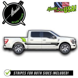 BENINI DESIGN STUDIO Side Door Racing Side Lower Rocker Stripes Graphics Vinyl Decals Sticker Kits Bioth SIdes Compatible With Ford F-150 F150 2014 2016 2017 2018 1019 2020 2021 2022 2023 2024 (Silver)