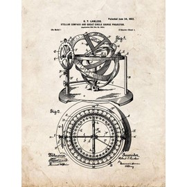 Stellar Compass And Great-circle-course Projector Patent Print Old Look (5" x 7") M12162