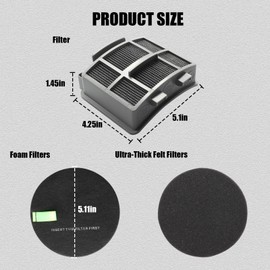 HEPA Filter for Bissell 3418 3402 3774F SurfaceSense 3418 3415 Pet Hair Eraser 3774F 3774 3774G 3775 MultiClean 3402 3409 PowerLifte 3404 Upright Vacuum Cleaners