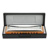 Blues Harmonica 10‑Hole Mouthorgan E Key Wind Instrument Waterproof Corrosion‑Resistant(Orange