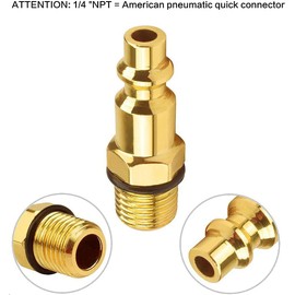 12pcs Air Compressor Fittings, Air Line Connectors Air Coupler and Plug Kit Nutmanel 1/4 NPT Air Fittings 12 Pieces Industrial Type D Quick Connect Set