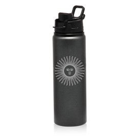 25 oz Water Bottle Sports Travel Mug Gift Argentina Flag (Charcoal)