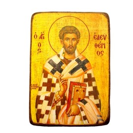 Wooden Greek Christian Orthodox Wood Icon of Saint Eleftherios / A0