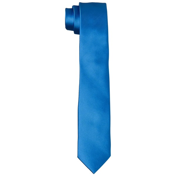 DonDon Mens Handmade Silk Look Ties 6cm, blue
