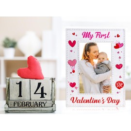 PETCEE My First Valentine's Day Picture Frame Baby's 1st Valentines Day Photo Frame First Valentines Day Gifts for Newborn Baby Boy Baby Girl Babies