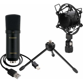 McGrey USB-M 1000 BK Podcast Condenser Microphone - Perfect for Podcast, Streaming, Gaming - 14 mm back electret condenser capsule - directional pattern - frequency response: 20 Hz - 17 kHz - black