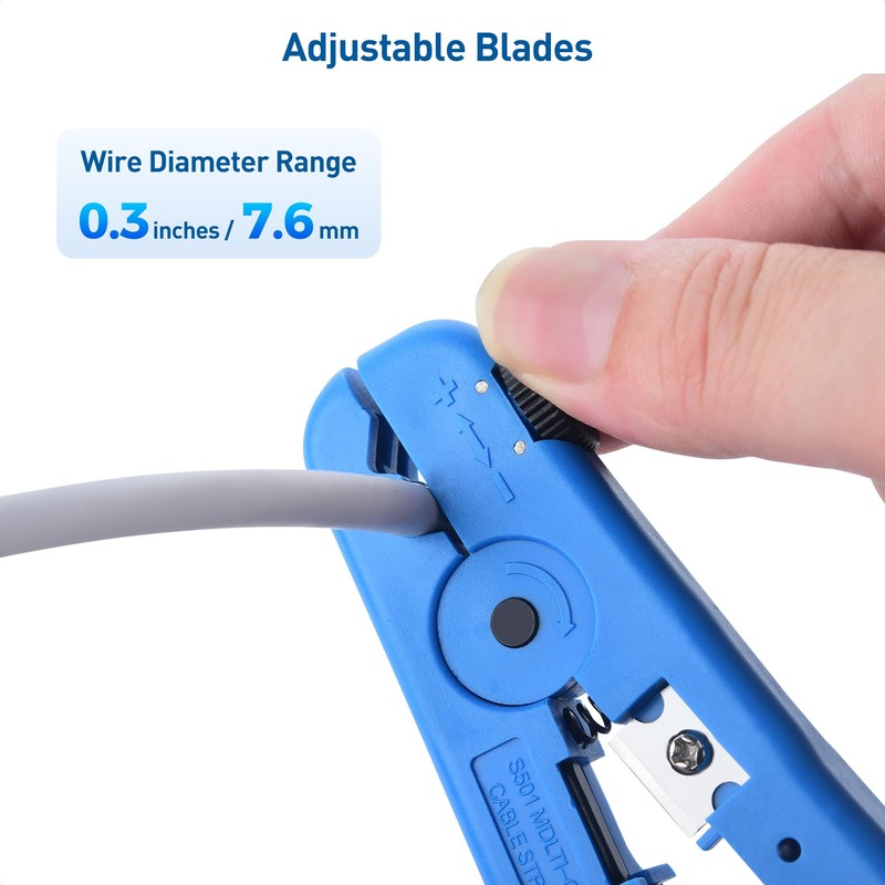 Cable Matters 2-Pack Wire Strippers/Cable Stripper in Blue, 8-16 AWG,