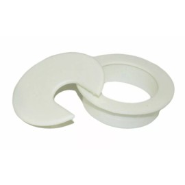My Cable Mart 2IN CUT-HOLE SIZE White Round Wire Management Grommet with Removable Lid