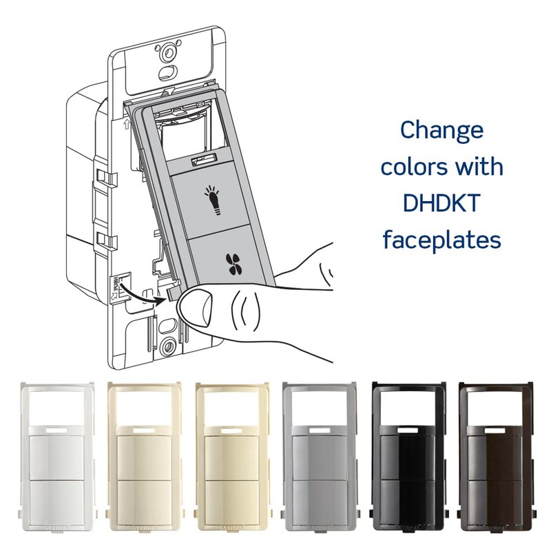 Leviton Dual Combination Humidity Sensor with Separate Light Switch, Automate