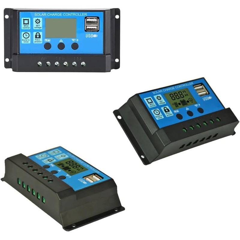30A Solar Charge Controller,12V/ 24V Solar Panel Charge Controller,Timer Setting