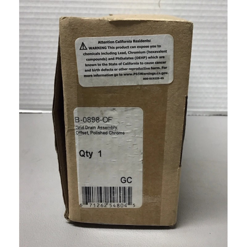 T&S T & S Chrome Offset Grid Drain Assembly B-0898-OF