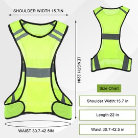 Ptwola Reflective Running Vest High Visibility Running Gear with Large Pocket Night Lightweight Reflective Safety Vest for Women Men Kids Biking Cycling Riding Walking Motorcycle Construction Workers