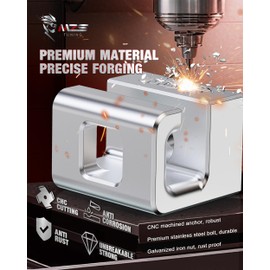 MZS Tie Down Anchors, Bed Rail Cleats Bolts Nuts for Cargo Trailer Compatible with 2005-2025 Frontier/2004-2024 Titan for Utili-Track System, Replaces 999T7-ZV00A Aluminum (Black, 2pcs)