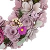 Wooden Floral Artificial Spring Wreath with Dried Foliage - 13.5"