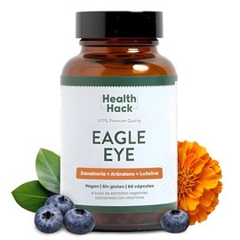 Health Hack Eagle Eye Vitaminas para los Ojos con Luteína y Zeaxantina | 60 cápsulas, 30 porciones, vitamina C E D3 B12 zinc ácido fólico selenio, veg