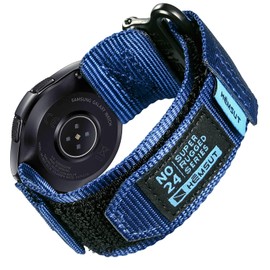 HEMSUT Wide Nylon Hook & Loop Watch Band with Metal Buckle, Quick Release 20mm/22mm for Outdoor Sports Smartwatches