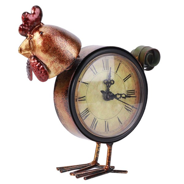 Retro Iron Art Clock European Retro Style Chicken Shaped Iron
