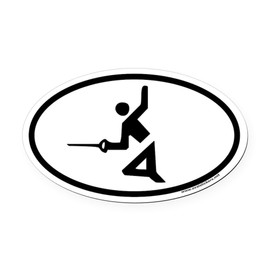 CafePress Fencing Euro Euro Oval Car Bumper Magnet