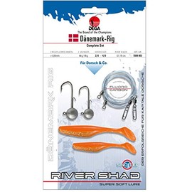 Jenzi Sea Paternoster Denmark Rig Set Complete Cod River Shad Colour Motor Oil Cod Leader