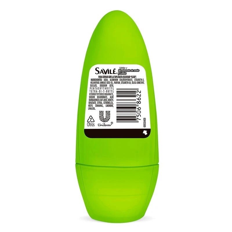 SAVILE 2X Savile Desodorante Roll On Sabila Bicarbonato Sodio Limon