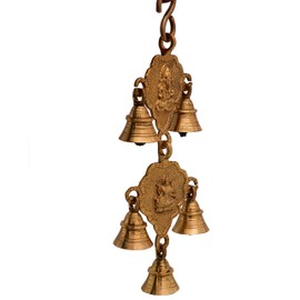 Purpledip Campana Ganesha Lakshmi para colgar en la pared (10767)