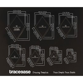 Traceease 7 Pcs Diamond Quilting/Applique Template 2"/3"/4"/5"/6"/7"/8" inches DIY Sewing Quilt Patchwork Templates for Quilting- 1/8" Thick Template