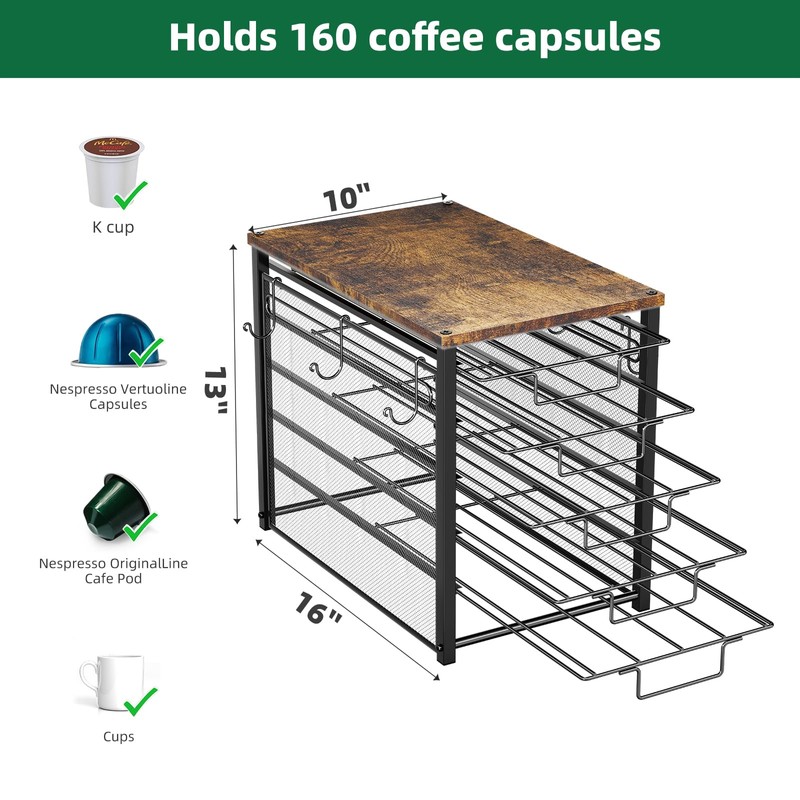 Simple Trending 5 Tier Coffee Pod Holder for K Cup,