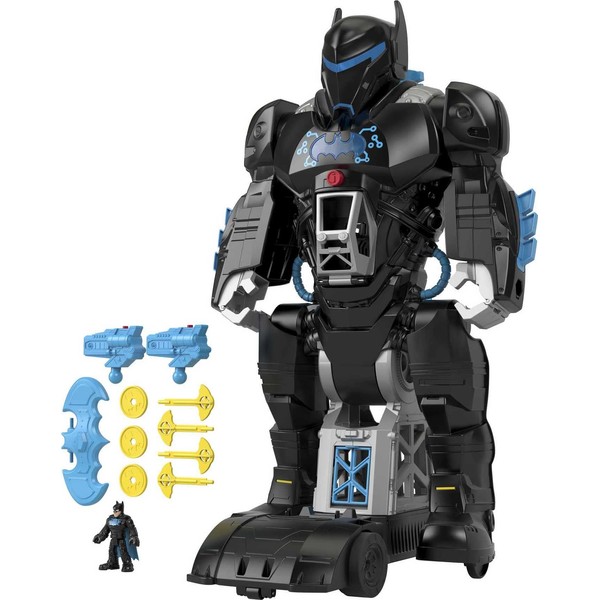 Fisher-Price Imaginext DC Super Friends Batman Playset Bat-Tech Batbot 2-Ft-Tall Robot with Lights Sounds & 11 Play Pieces for Ages 3+ Years