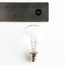 Box of 25 G40 Clear 1.6 Inch 5 Watt C7 (E12) 3/8" Base Replacement Bulbs