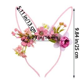 Esumun Easter Bunny Flower Headband Long Ear Hairband for Baby Girls Toddlers Kids Children