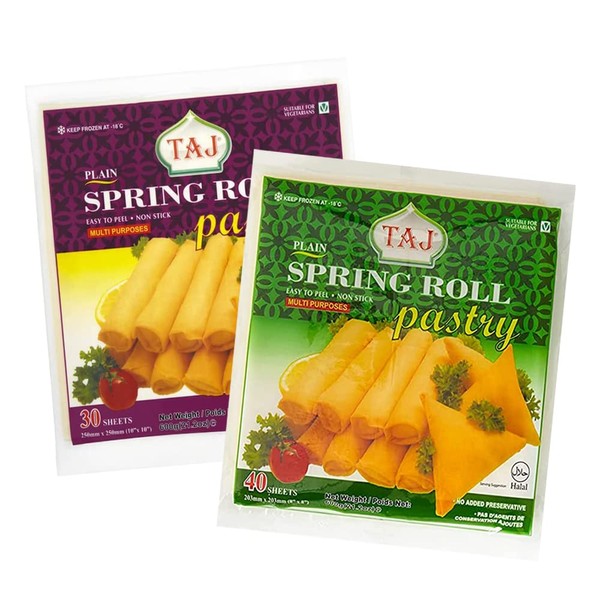 Taj Spring Roll Combo Frozen | Spirng Roll Pastry 10' 600G |Spirng Roll Pastry 8' 600G | Spring roll Wrapper | 100% Fresh | Indian Origin