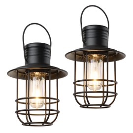 Xodus Innovations BL820-2 Battery-Operated LED Filament Style Lantern Outdoors Either Hanging or Standing , with Your Choice of 4, 6 or 8 Hour Automatic Timer