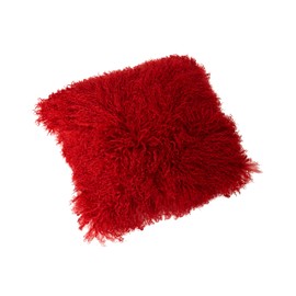 Genuine Mongolian Sheepskin Cushion Pillowcase 40x40cm (big variety of colours) JAY14 colour red