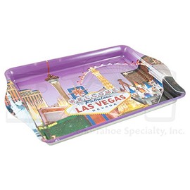 Las Vegas SMALL/MINI SERVING TRAY- PURPLE BACKGROUND (APPROX 8" X 5.6")