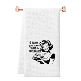 WCGXKO Funny Baker Gift I Baked You Some Shut The Fucupcakes Kitchen Towel Cupcake Lover Gift Housewives Gift (Cupcake Towel CA)
