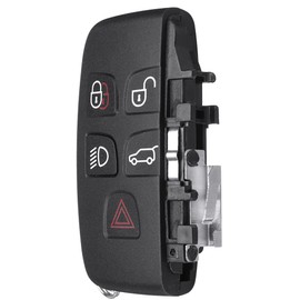 WANGCL Soft TPU Key Fob Cover Remote Control Premium Key Protector Case Compatible with Land Rover Discovery Sport Evoque Aurora Jaguar XF XJ XJL XEL XFL F-pace 5 Buttons (Silver)