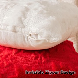 SINYASAN White Christmas Tree Throw Pillow Covers 18"x18" Set of 2, Winter Snowflake Decorative Pillow Covers Soft Plush Embroidery Cushion Covers Holiday Accent Pillows for Couch Farmhouse Home Decor