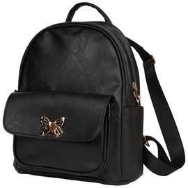 ZENPUNK Small Backpack for Women Backpack Purse Women's Fashion Backpack Mini PU Leather Backpack For Gifts (Black)