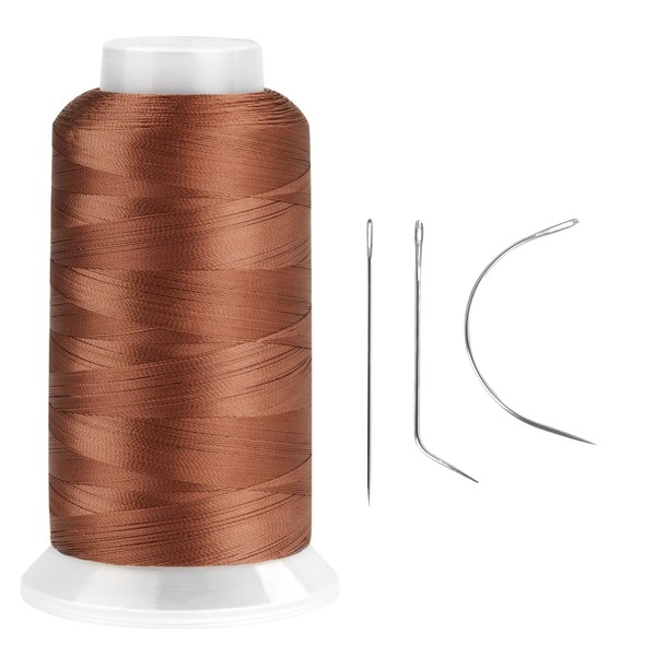 Beauty7 BrownThread with Curved & Straight Needles Hand Sewing Weaving