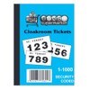 Bingosupermarket Raffle Tickets 1-1000 Cloakroom Tickets - Assorted Colours bordered.