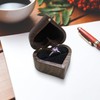 Heart-shaped Ring Box, Wooden Ring Jewelry Box with Single Slot,