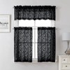 Lecloud Leia 14 Inch Black Sheer Valances for Windows 2