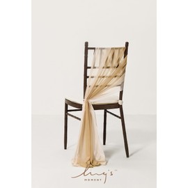 Ling's Moment Wedding Chiffon Chair Sashes Cover Aisle Decorations Draping Fabric Wrinkle-Free with Tie 16 Pcs for Party Ceremony Reception Floral Arrangement Banquet Outdoor Decor