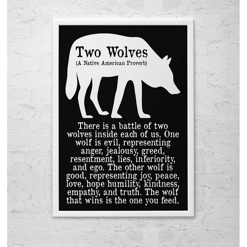 The wolf you feed silhouette poster or print unframed