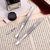 DECHOUS Tweezers for Stamps, Stainless Steel, Multi-purpose, Flat Point, Precision